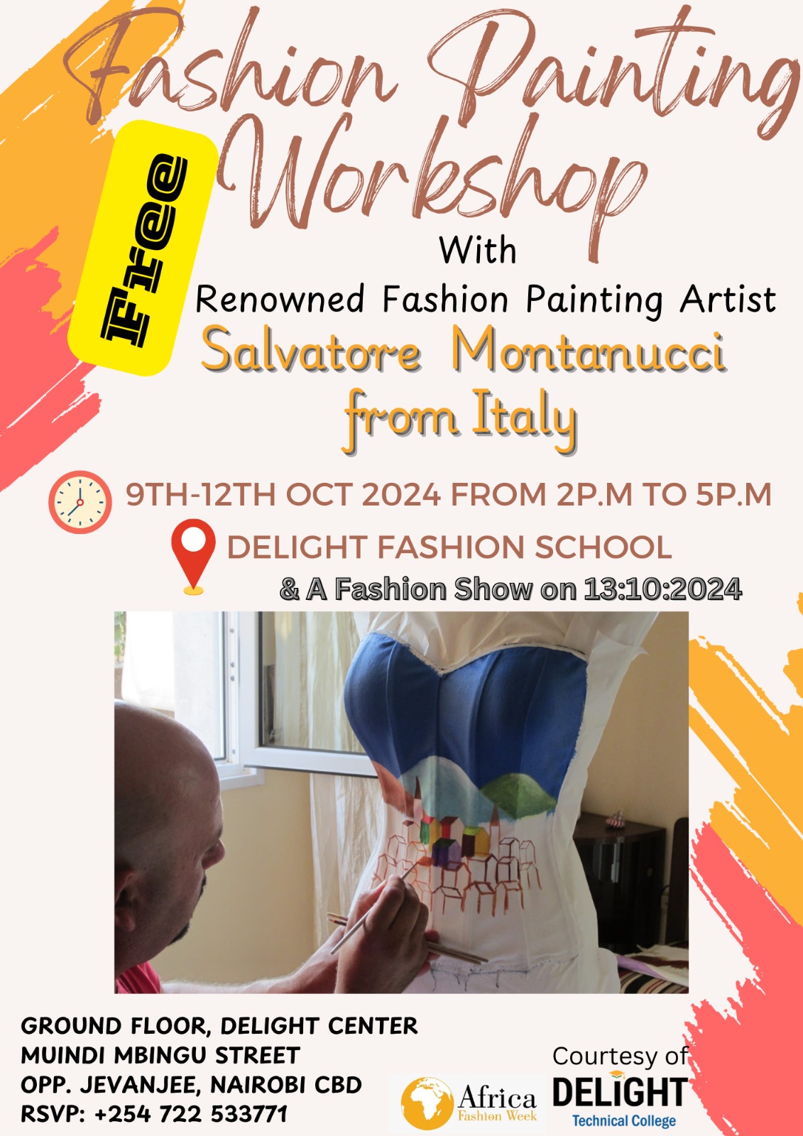 Fashion painting workshop by Salvatore from Italy.